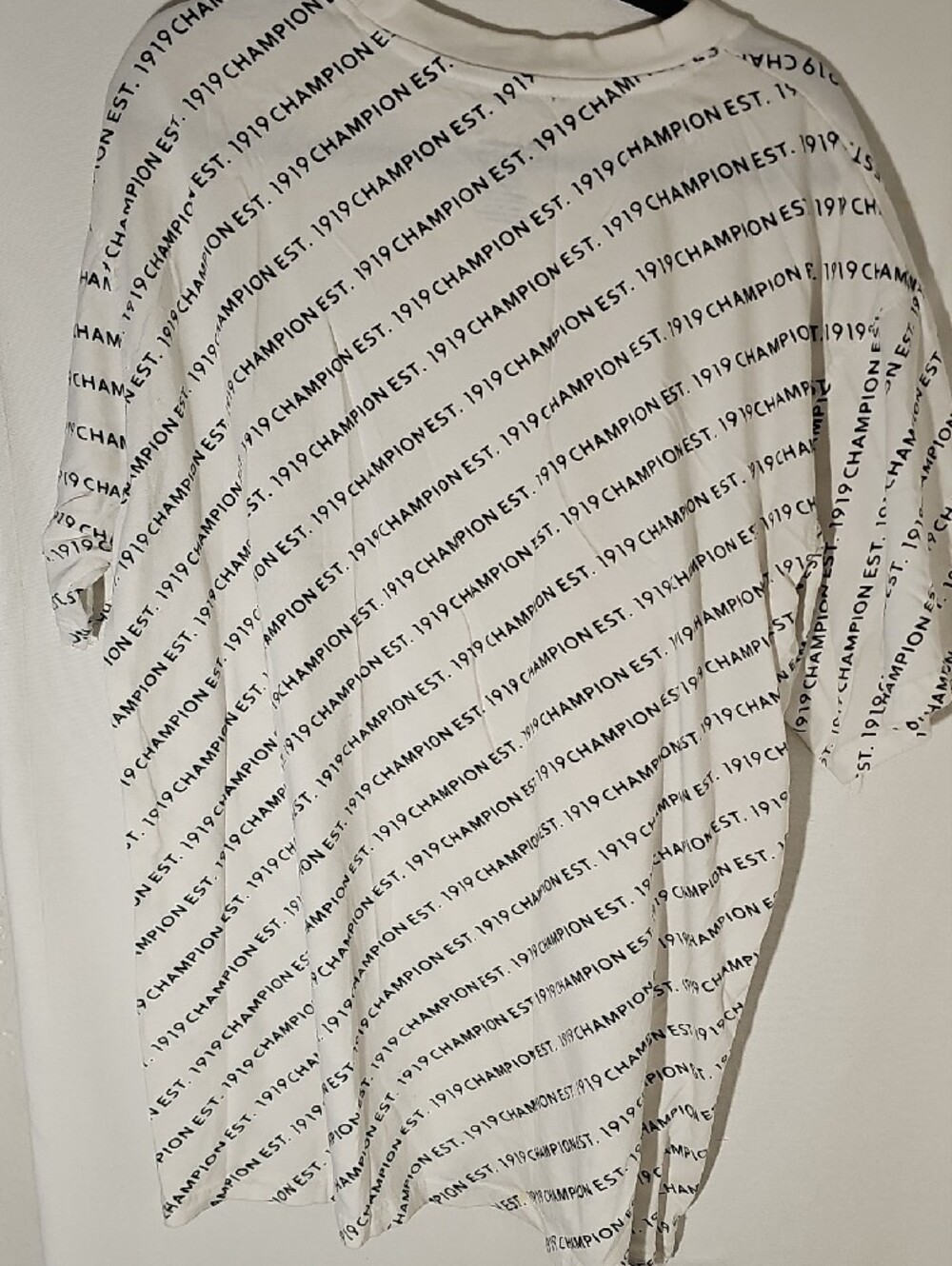 Champion White Short Sleeve All-Over Logo Tee - Picture 3 of 3